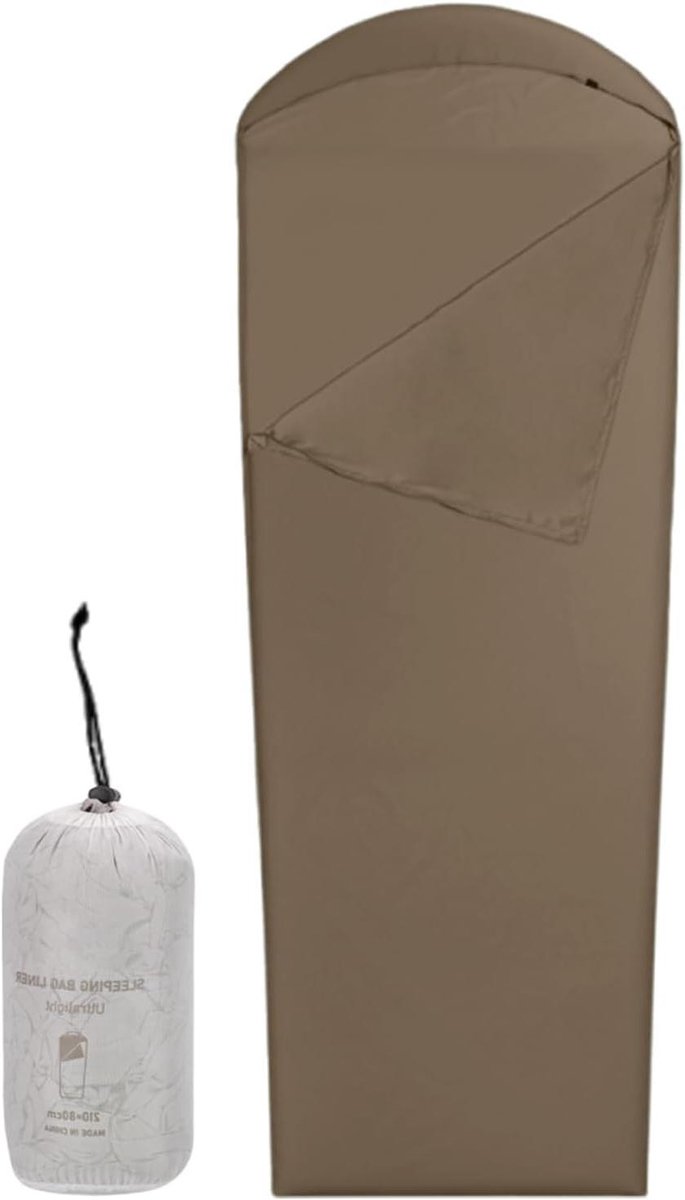 Slaapzak Voering - Reis Laken - Kamperen en Reizen - Voorkomt Slijtage - 210x80cm - Donkere Koffie