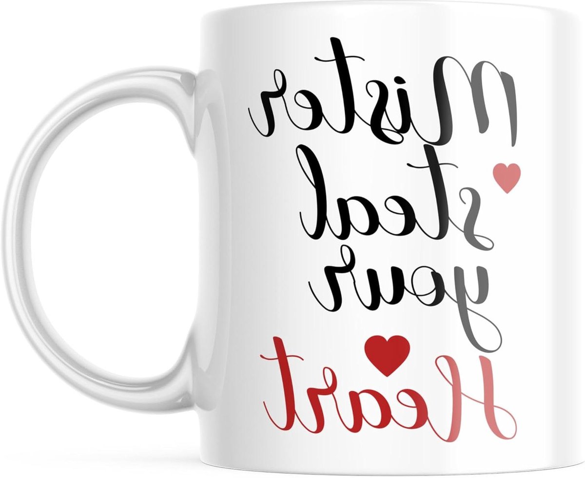 Valentijn Mok - Koffiemok Cadeau - Liefde Tonen - Engelse Tekst - 330 ml - Wit