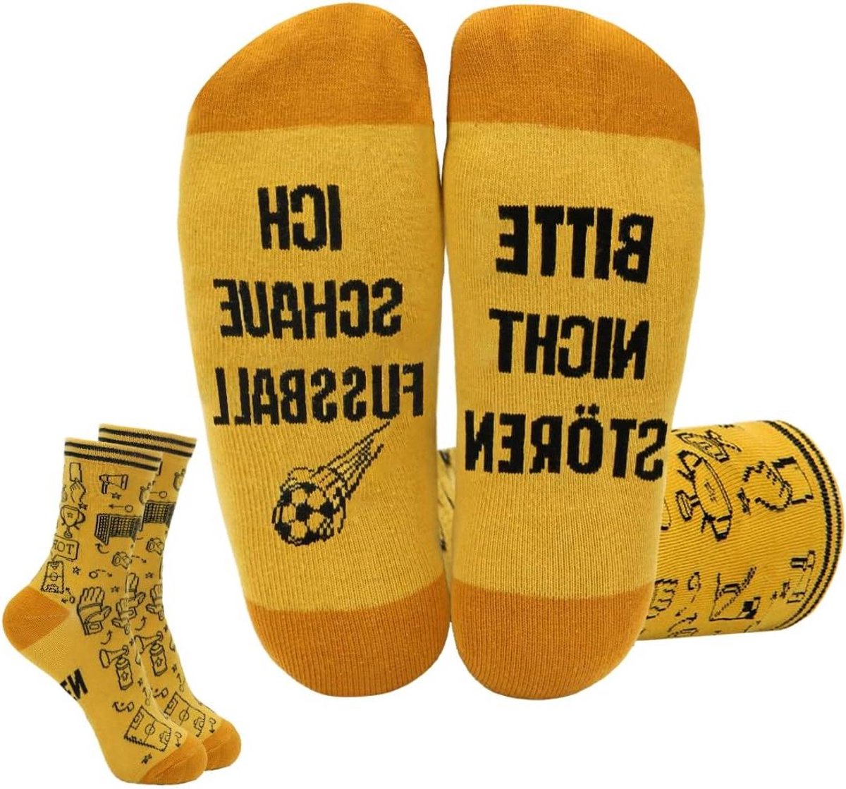 Grappige Sokken - Herensokken Cadeau - Voetbal Fans - Met Tekst - One Size - Zwart