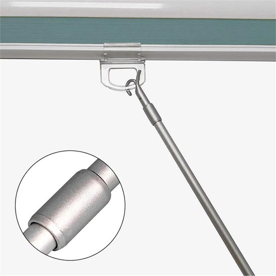 Telescopische Raamstok - Gordijn Trekstang - Dakraam Openen - Met Haak - 33-60 cm - Wit — afbeelding 2