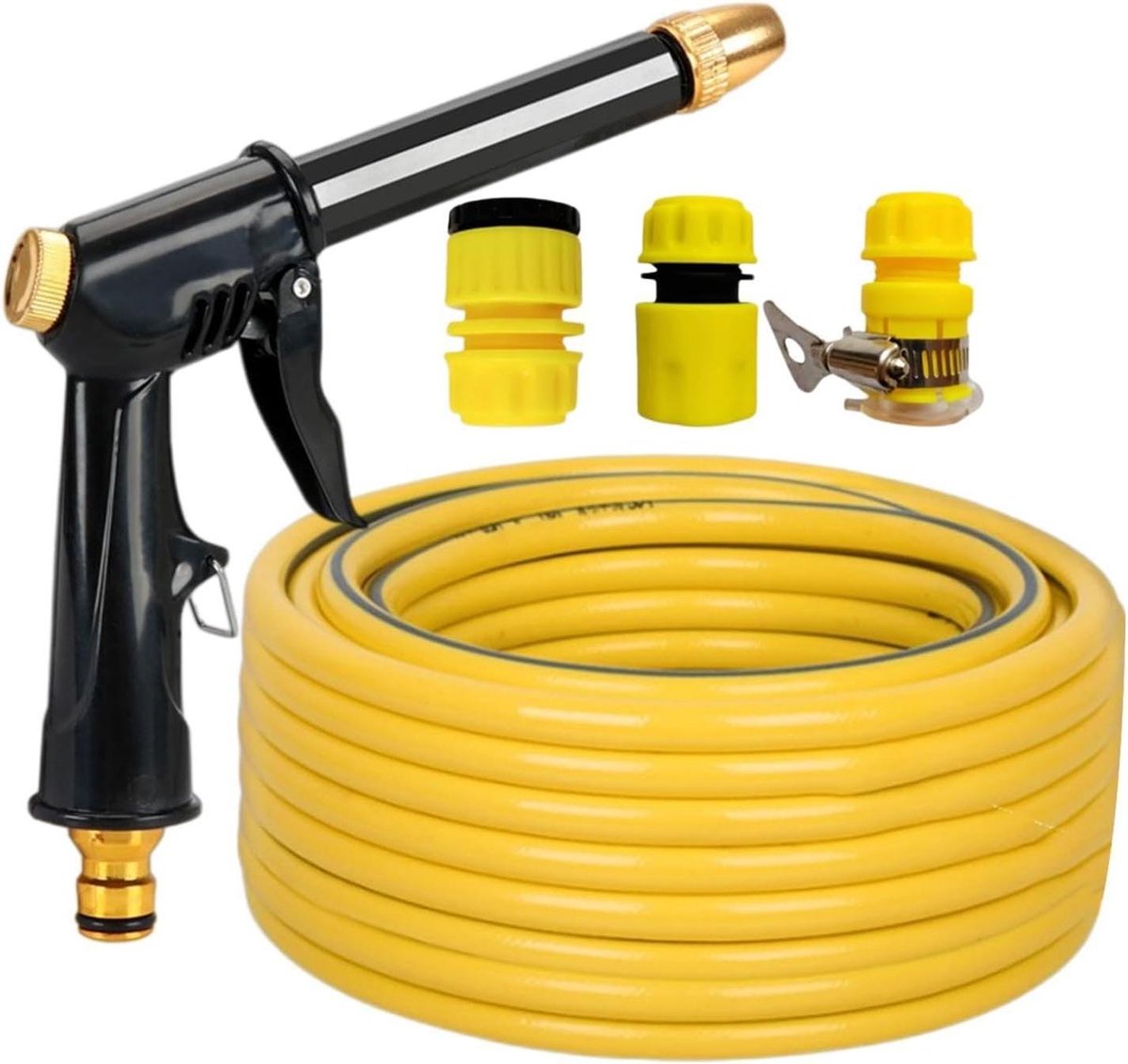 Hogedrukreiniger Set - Draagbare reiniger - Auto's en Terrassen Wassen - Universele Compatibiliteit - 5 meter slang - Grijs