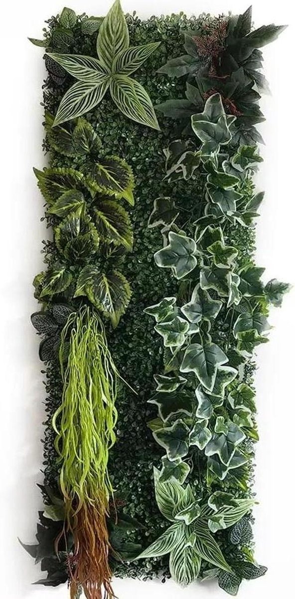 Kunstgras Paneel - Plantenwand Bloemen - Tuin Decoratie - Onderhoudsvrij Groen - 40x120 cm - Groen