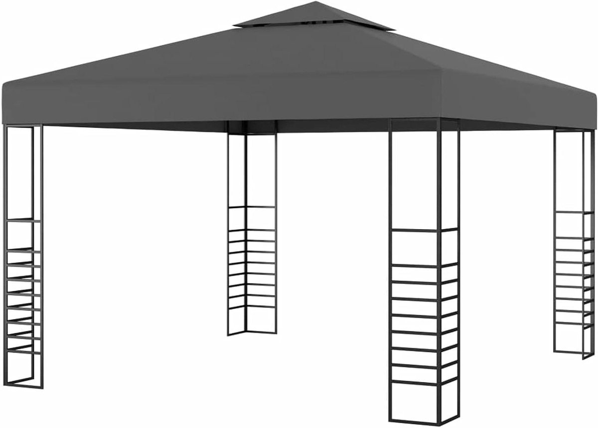 Tuinpaviljoen - Partytent Gazebo - Feesten en Bijeenkomsten - Dubbele Ventilatie - 3 x 3 m - Antraciet