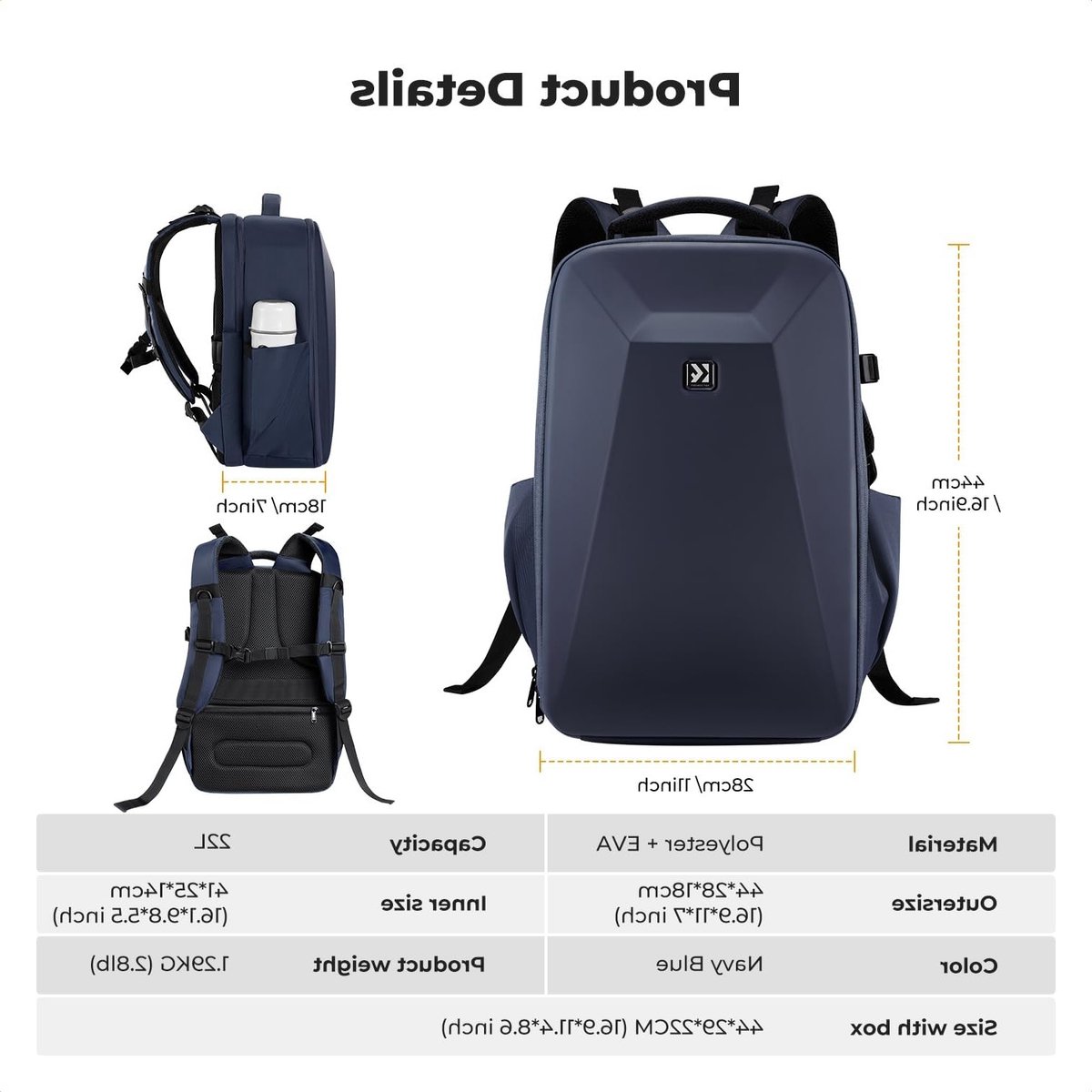 Camera Backpack voor DSLR en Laptop tot 15.6 Inch, Waterdichte Fototas, Geschikt voor Canon, Nikon, Sony en DJI Mavic Drone – foto 8