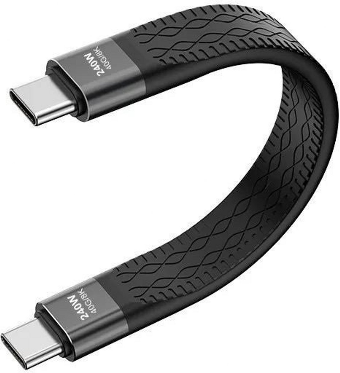 DrPhone FlexCore – Flexibele USB4 Type-C naar Type-C kabel 240W PD – 40Gbps – 8K/60Hz – 14cm