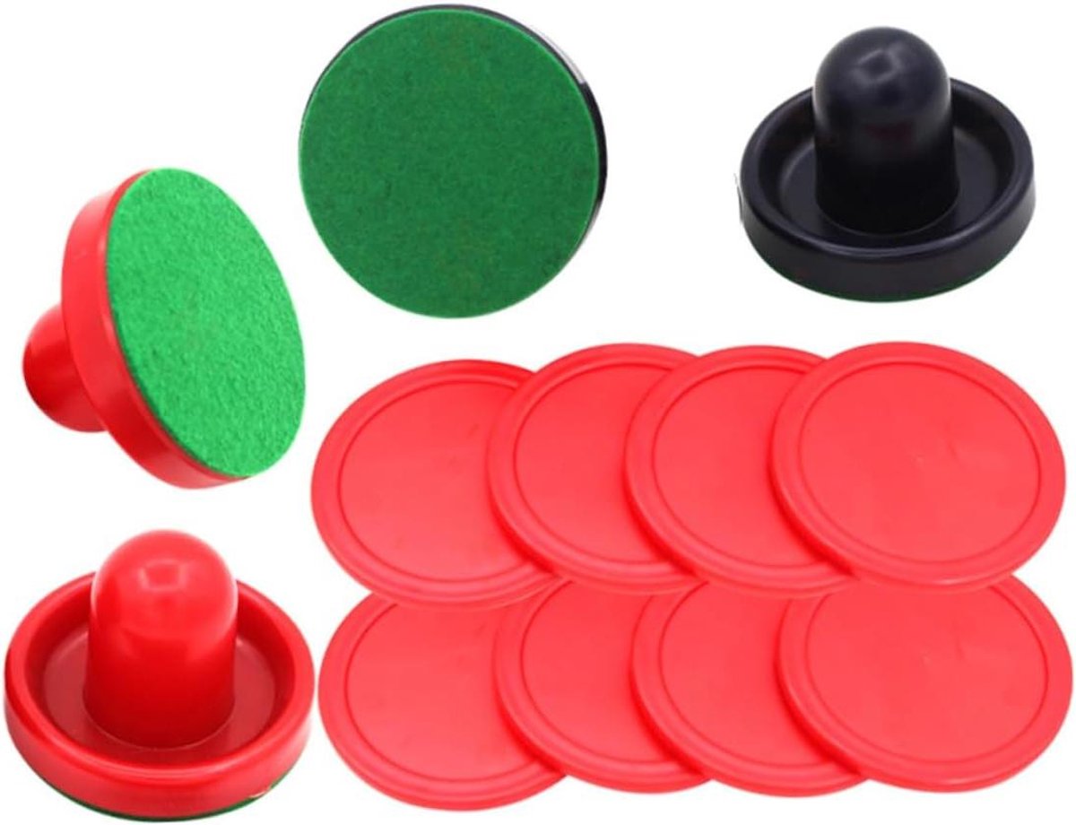 Airhockey Pucks En Duwers - Hockey Onderdelen Tafel - Airhockey Spel - Hars Materiaal - 76mm - Rood Donkerblauw