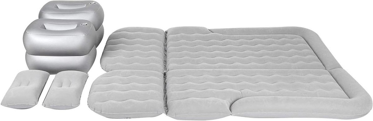 Luchtmatras Auto - Opblaasbaar Bed - Reizen en Kamperen - Elektrische Pomp - 174x126cm - Grijs