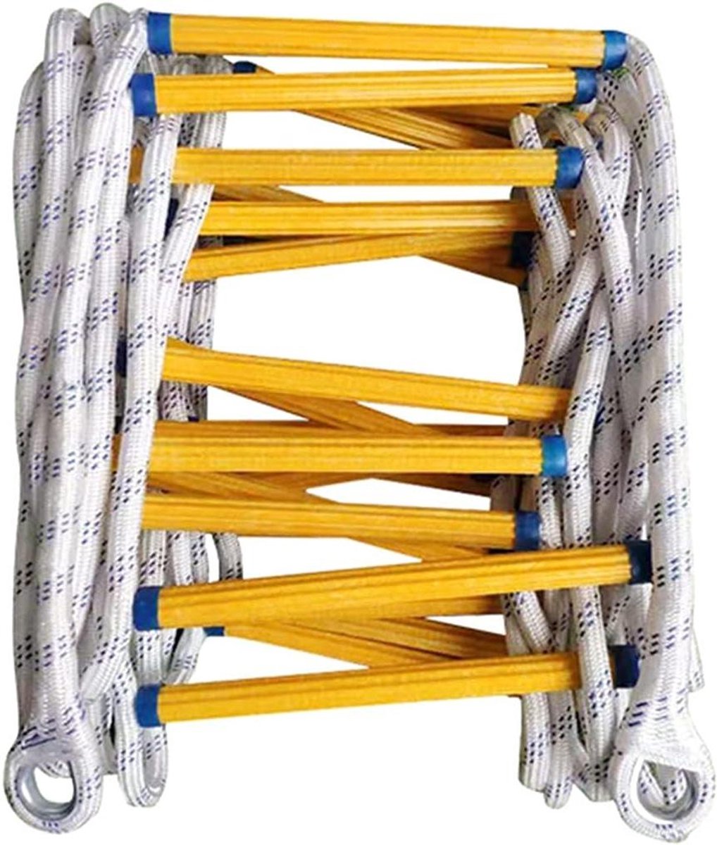 Touwladder - Veiligheidsladder Noodladder - Snelle Evacuatie - Antislip Sporten - 15 Meter - Geel