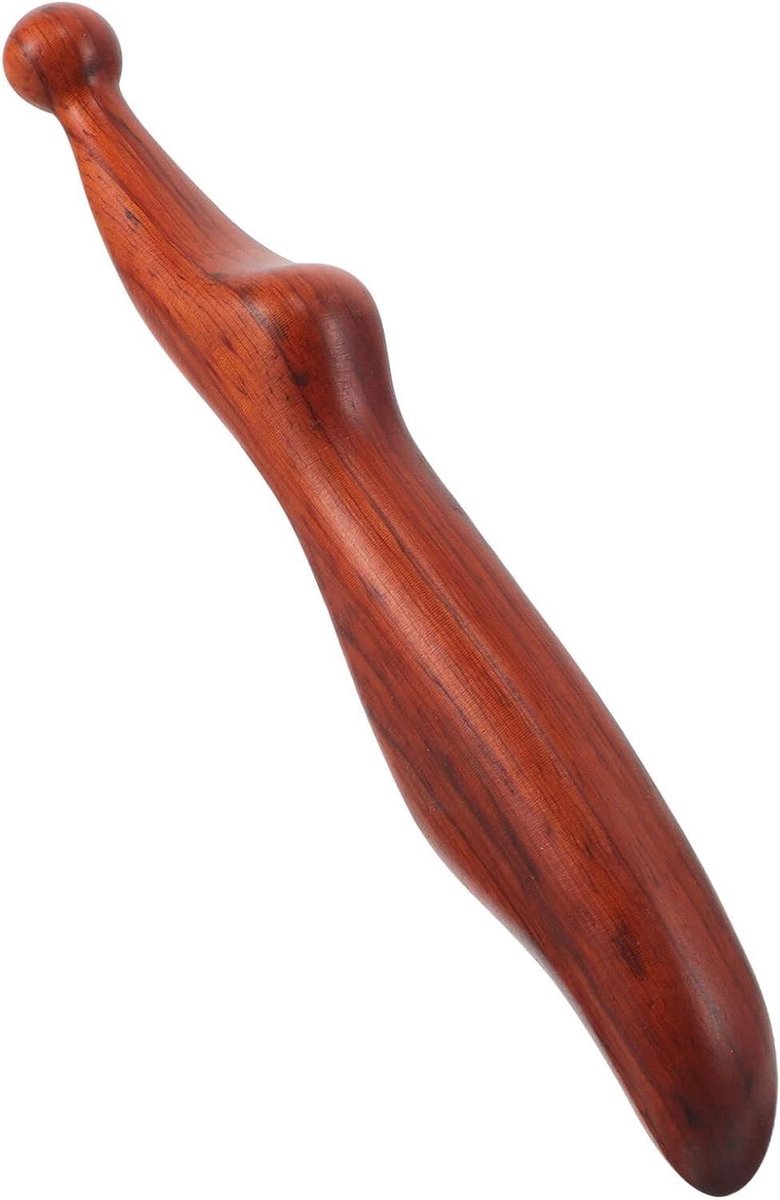 Houten Massagestick - Gua Sha Tool - Spierontspanning Lichaam - Ergonomisch Ontwerp - 14 cm Lengte - Donkerrood