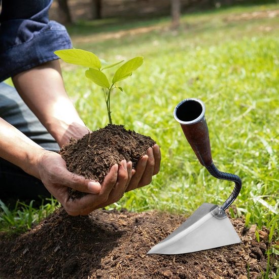 Driehoekige Tuinhak - Onkruidsteker Gazonrand - Tuinonderhoud Gazon - Koolstofstaal Driehoek - 20.6 x 10.4 x 28.1 cm - Zilver — afbeelding 3