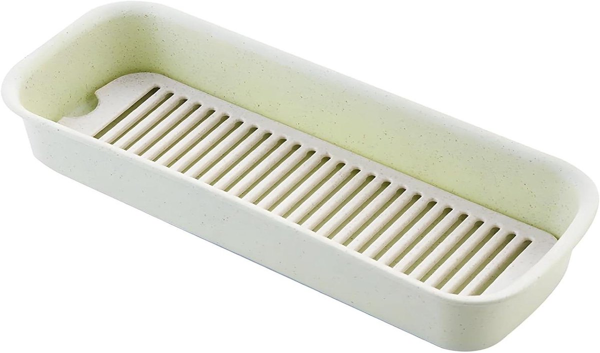 Bestek Dienblad - Keuken Lade Organizer - Keuken Ordenen - Met Afvoer - 30.5 cm - Groen