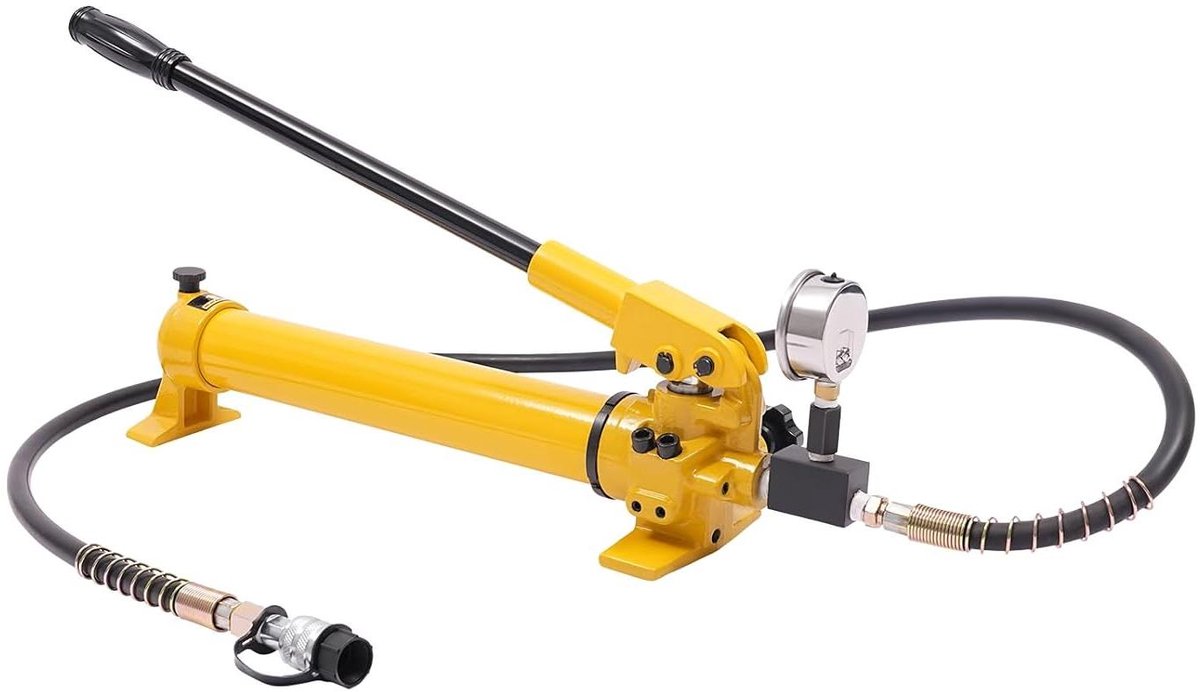 Handmatige Hydraulische Pomp - Hydraulische Pomp - Hydraulisch Gereedschap - Met Manometer - 700 Bar - Geel