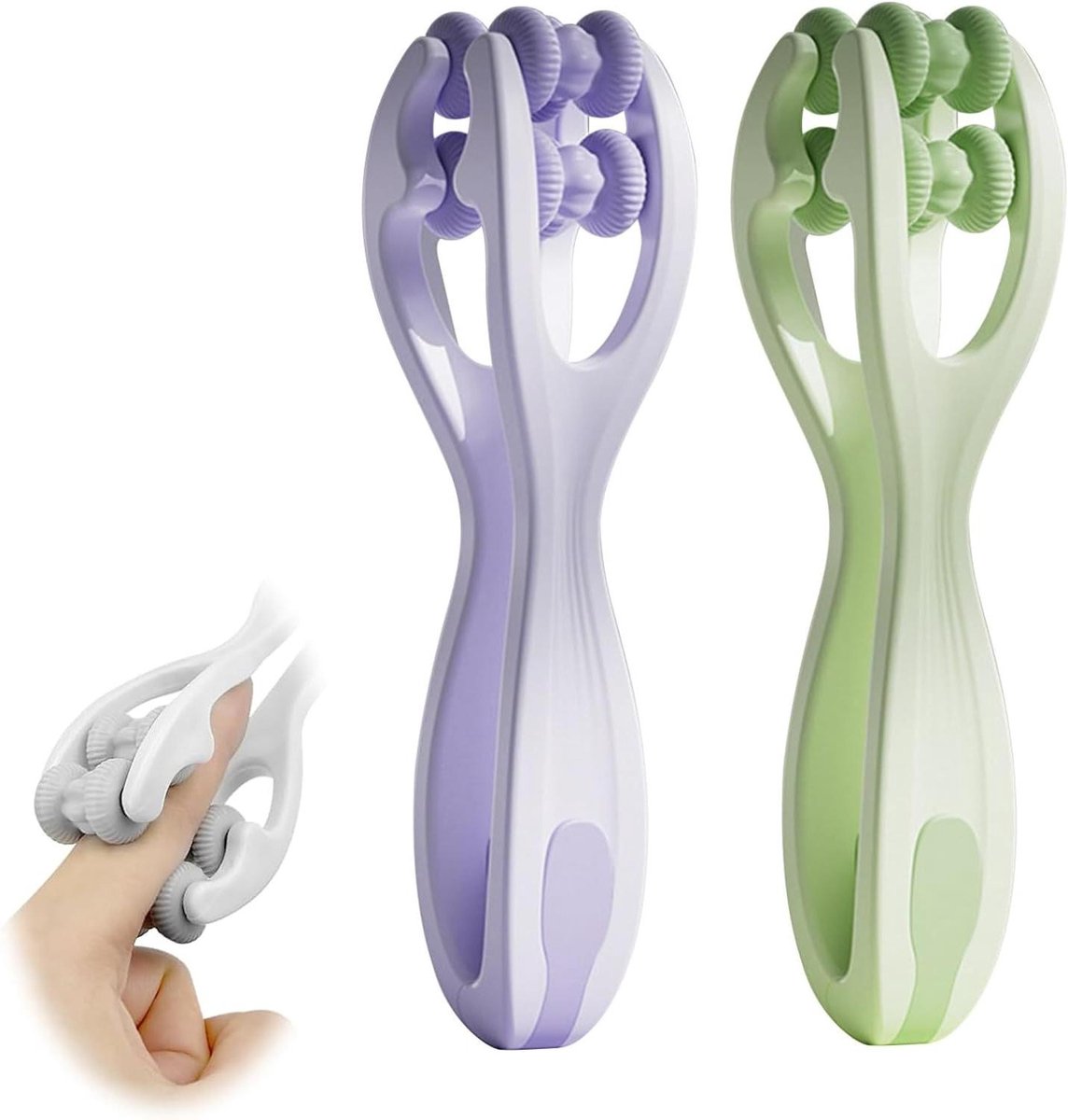 Vinger Massage Roller - Hand Massager - Spierpijn Verlichten - Dubbelzijdig Rol Systeem - 16 cm - Niet gespecificeerd