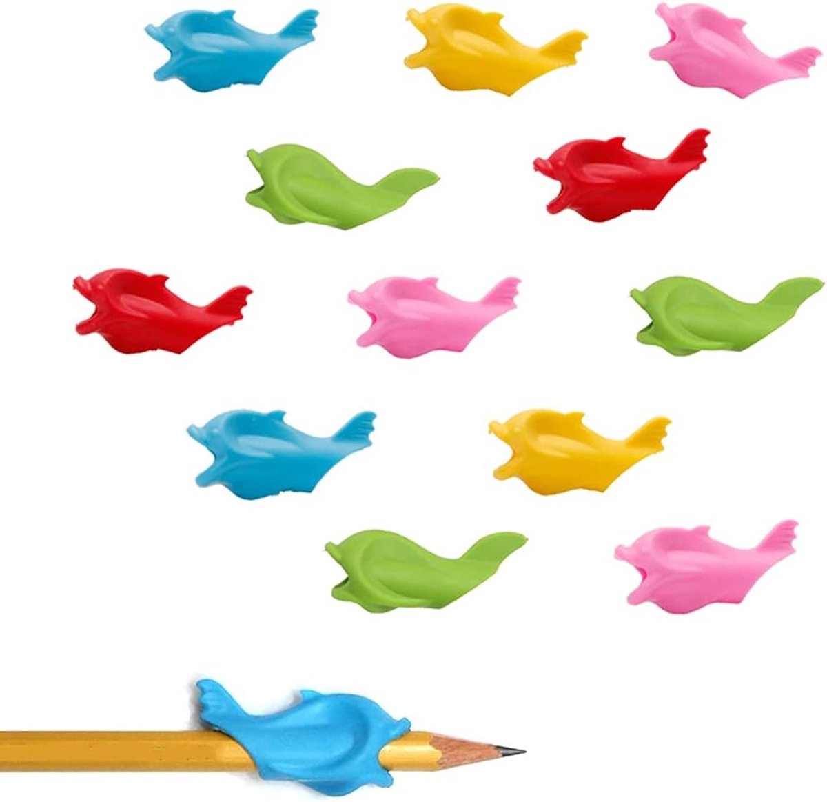 12 Piece Grip Aid, Ergonomic Writing Aid, Posture Aids, Silicone Pencil Grips Help, for Kids, Students, Adults - ShopVlot