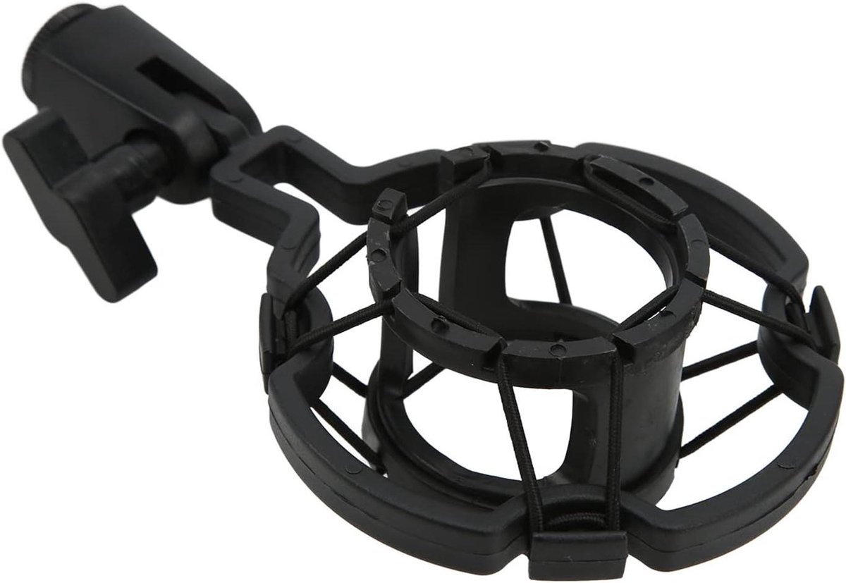 Microfoon Houder - Shock Mount - Opnemen Geluid - Dubbele Elastische Ring - 40-48 mm - Zwart