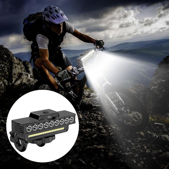 Fiets voorlicht - Fietslamp koplamp - Nachtelijk rijden - 130dB hoorn waarschuwing - USB oplaadbaar — afbeelding 4