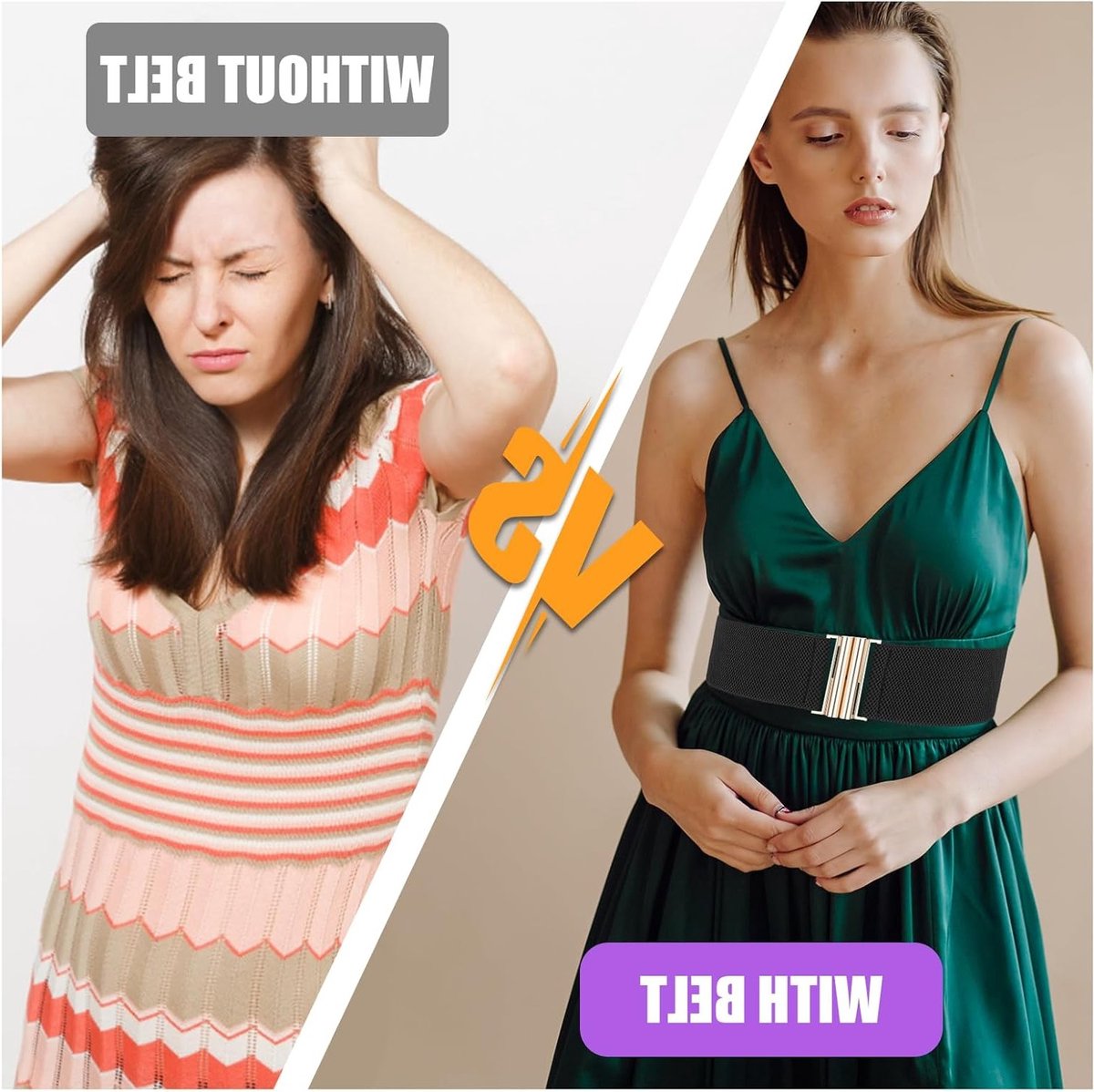 Brede elastische tailleband voor dames, verstelbare riem voor jurken, vintage cinch riem, comfortabel en stijlvol