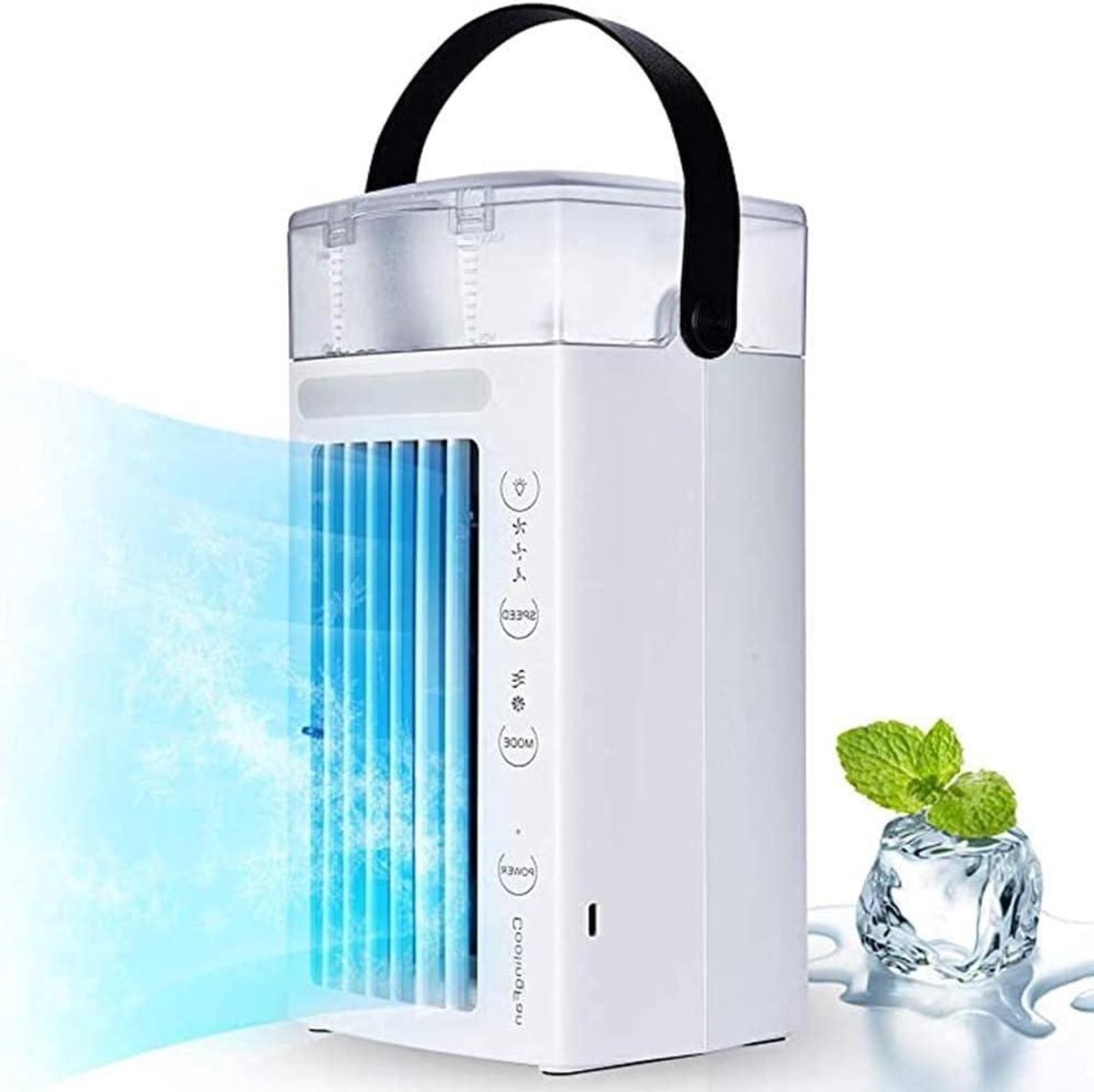 Persoonlijke Ventilator - Mini Koeler - Persoonlijke Koeling - 7 Kleuren LED - 3 Snelheden - OneColor