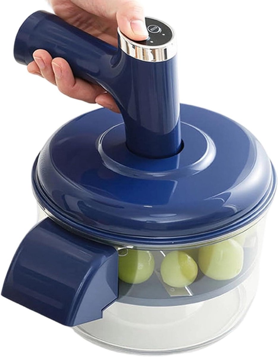 Druiven Schilmachine - Fruit Peller - Keuken Voorbereiding - Automatische Werking - 20.8 x 20.8 x 25 cm - Blauw