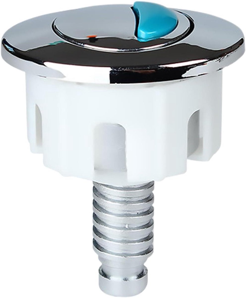 Toiletspoelknop - Dubbele drukknop - Water besparen - Brede compatibiliteit - 8 x 5 x 5 cm - Chroom