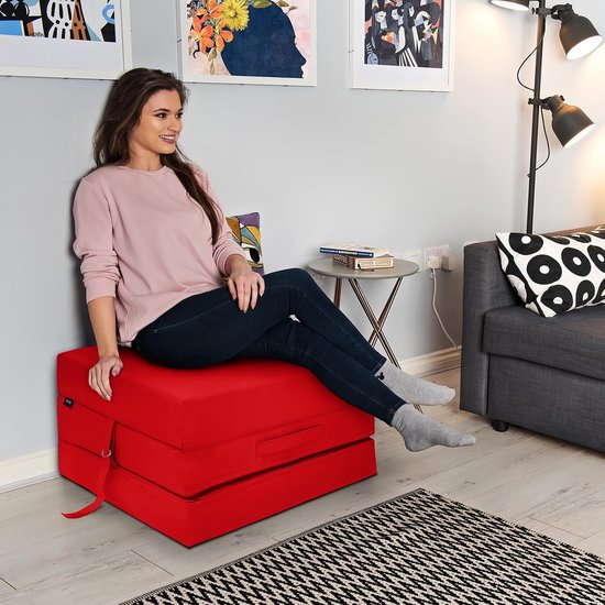 Opvouwbare Matras - Z Bed - Gast Verblijf - Waterbestendig - Enkele Maat - Rood — afbeelding 5