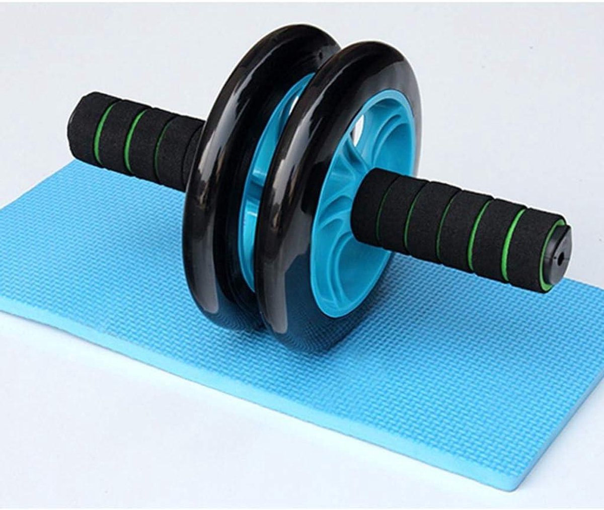 Buikspierwiel - Core trainer - Kracht opbouwen - Zware uitvoering - Max 150 kg - Zwart blauw