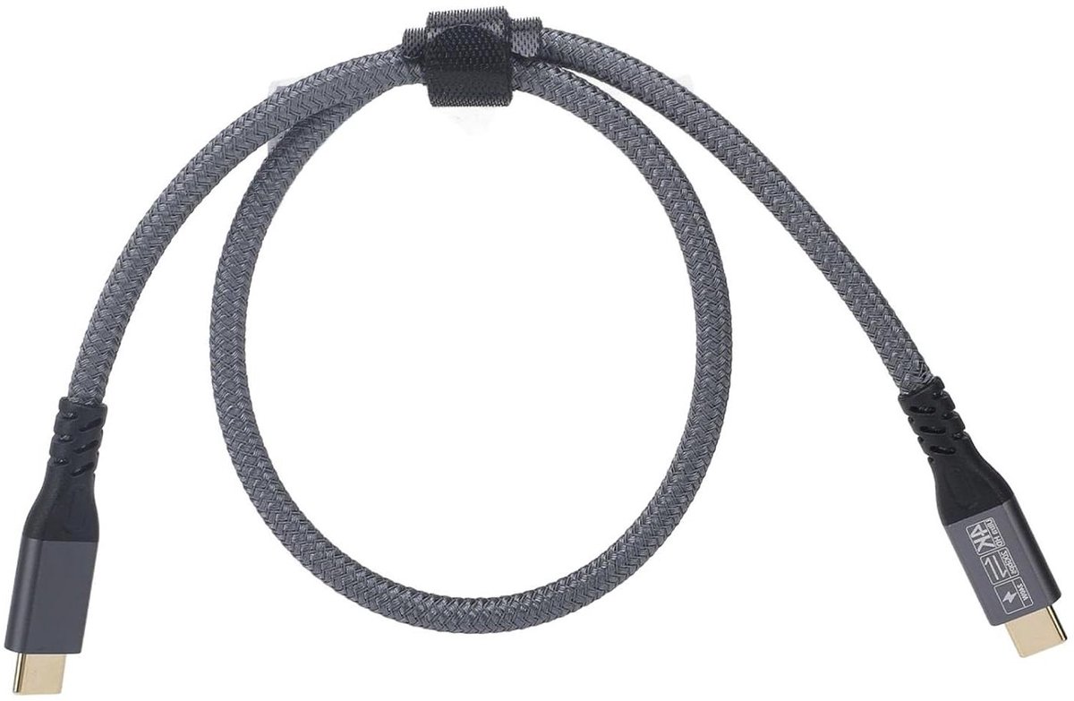 USB C Kabel - Type C Snoer - Snel Opladen - 240W PD 3.1 - 50 cm - Zwart