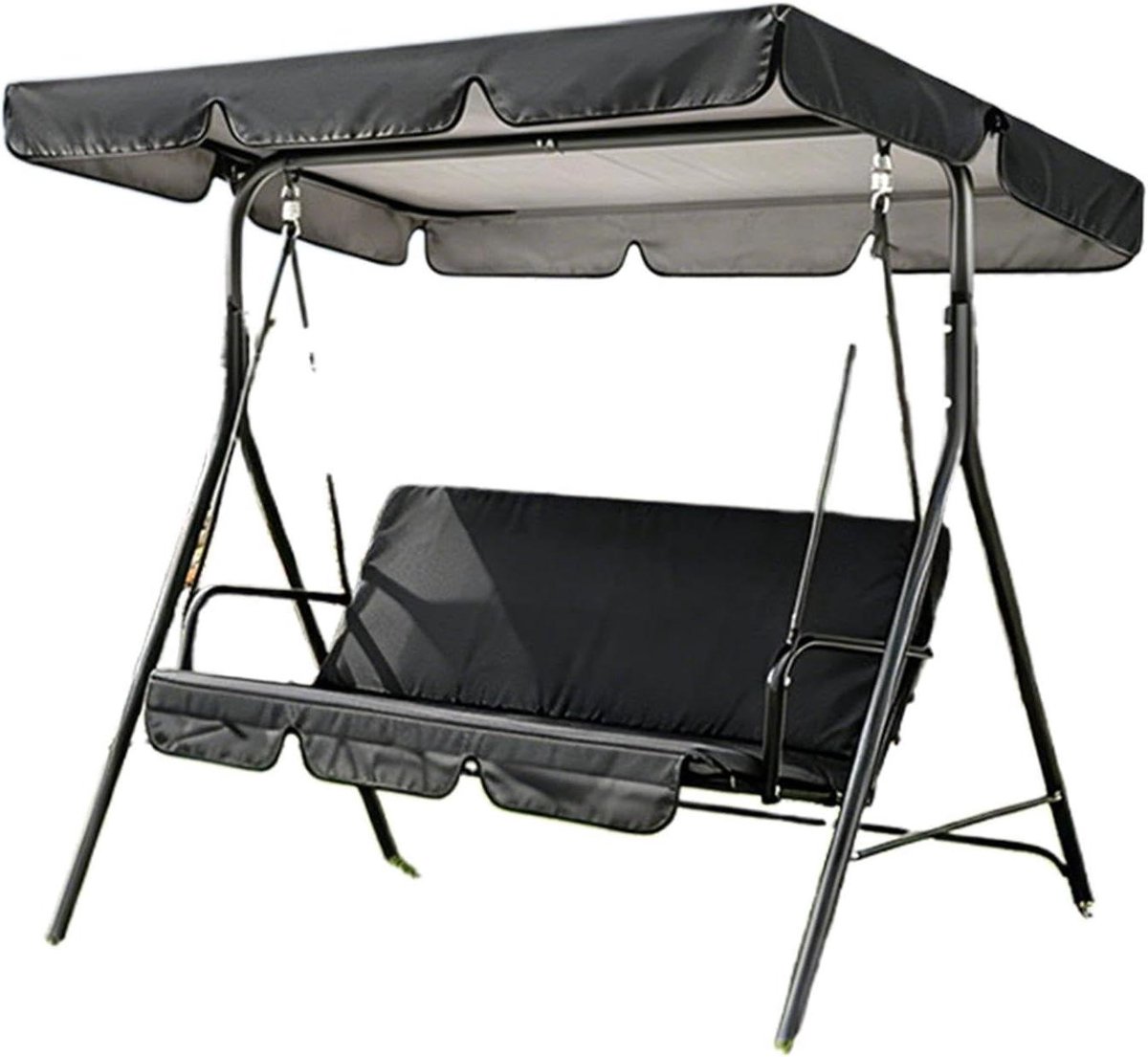 Tuinschommel Overkapping - Schommelhoes Zonnescherm - Bescherming Buitenmeubels - Waterdicht UV-bestendig - 165x114x15 cm - Grijs