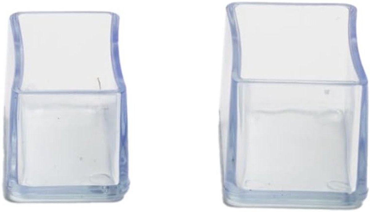 Set van 8 Rechthoekige Stoelpootdoppen - Antislip Bescherming voor Vloeren, Dempers voor Stoelen, Duurzame en Transparante Pootbeschermers