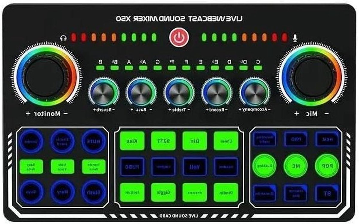 DJ Controller - Klankbord Mixer - Muziek Maken - Intelligente Ruisonderdrukking - 197mm - Zwart