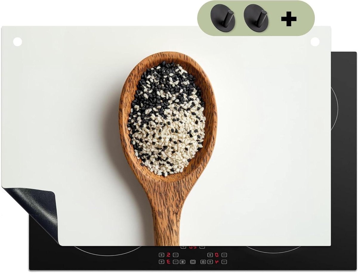 Inductie Kookplaatbeschermer - Afdekplaat Mat - Keuken Decoratie - Unieke Fotodruk - 51.5x76 cm - Wit