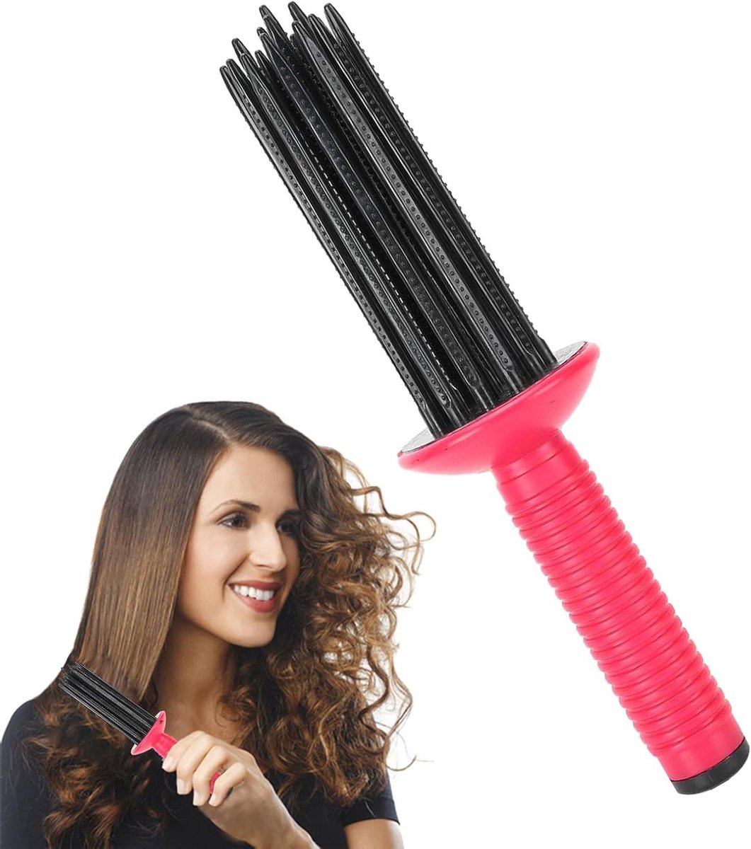 Hetelucht Stylingborstel - Krulborstel Kam - Haar Stijlen - Antislip Grip - 245 cm - Zwart