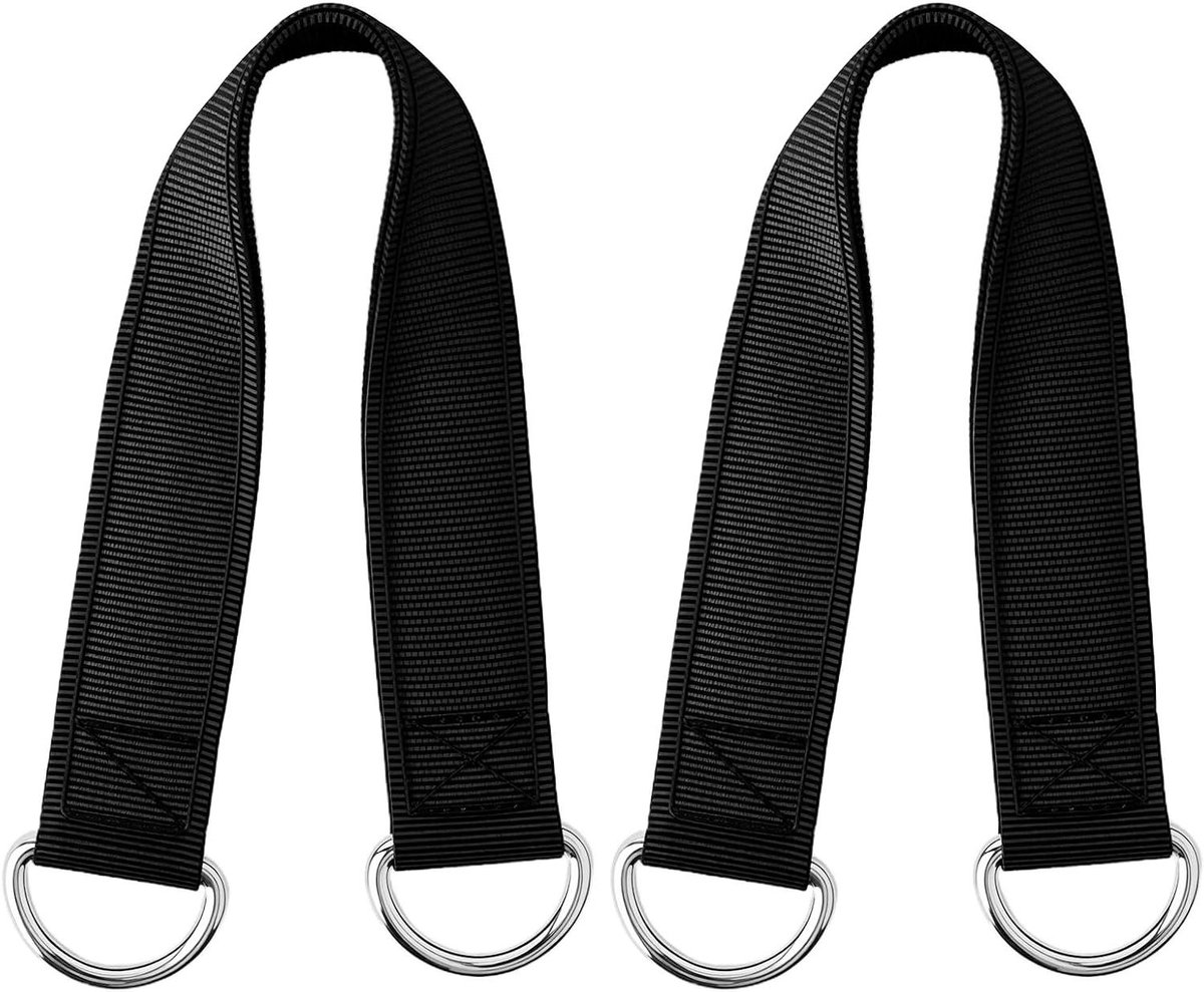 Schommel ophanging riemen - Hangmat bevestiging - Ontspanning buiten - Sterk en betrouwbaar - 2 x 30 cm - Zwart