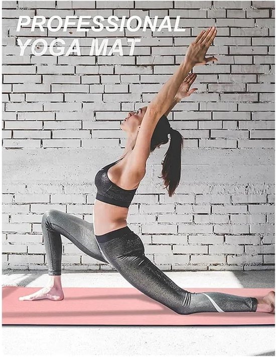 Dikke Yogamat - Trainingsmat Fitness - Thuis Sporten - Dubbelzijdig Antislip - 72 x 24 inch - Roze — afbeelding 5