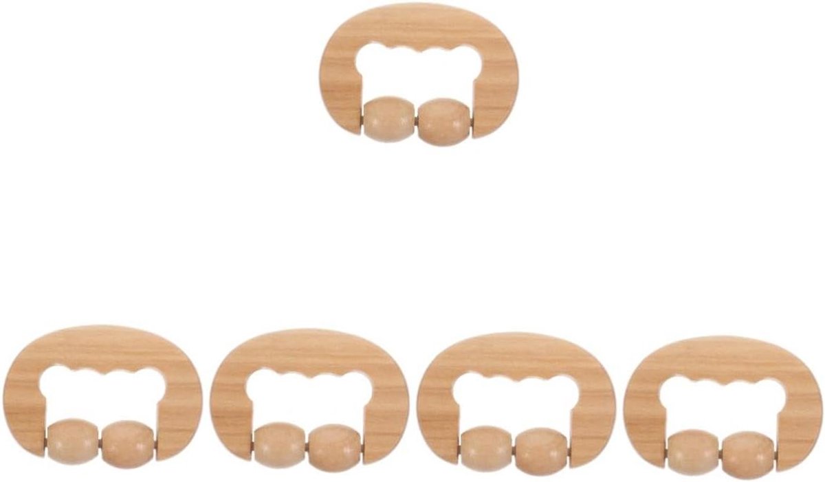 Houten Massagerollers - Spierroller Set - Spierontspanning Bevorderen - Ergonomisch Ontwerp - 5 Stuks - Beige