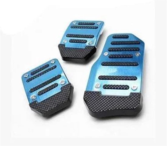 Autopedalen Set - Pedaalhoezen Auto - Verbeterde Grip - Antislip Aluminium - 3-delig - Rood Blauw — afbeelding 4