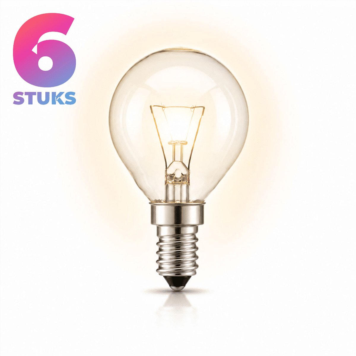 6x Kogel Gloeilamp E14 - 40W - Warm Wit Licht (2700K) - 200 lm - 1 jaar - Dimbaar - Ovenlamp max. 300 °C