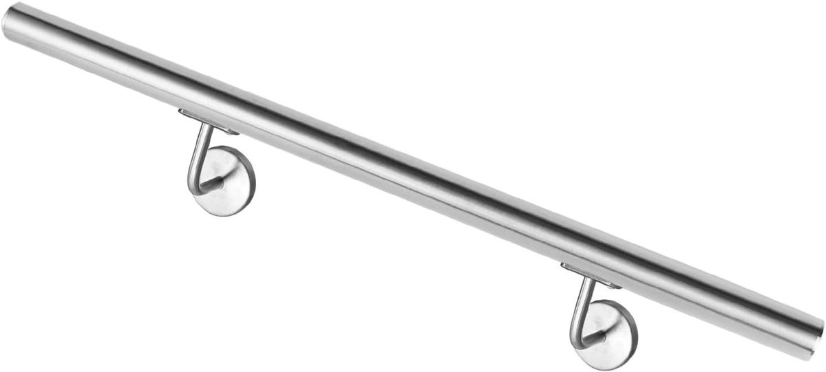 Roestvrij stalen leuning - Wandmontage reling - Veilig traplopen - Weerbestendig materiaal - 200 cm lengte - Metaal