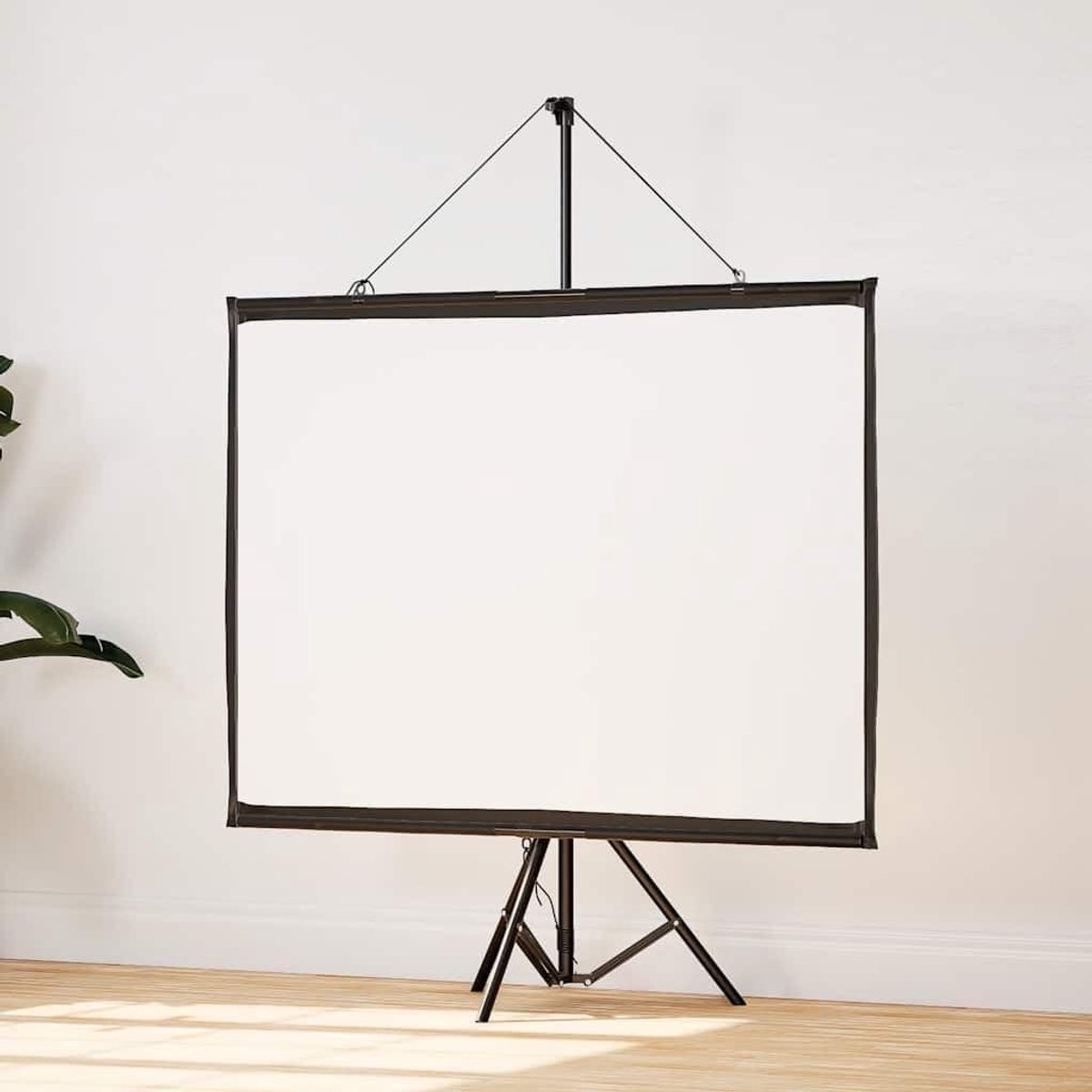 Projectiescherm met statief - Draagbaar scherm - Thuisbioscoop creëren - Gelijkmatige lichtverdeling - 60 inch 4:3 - Mat wit