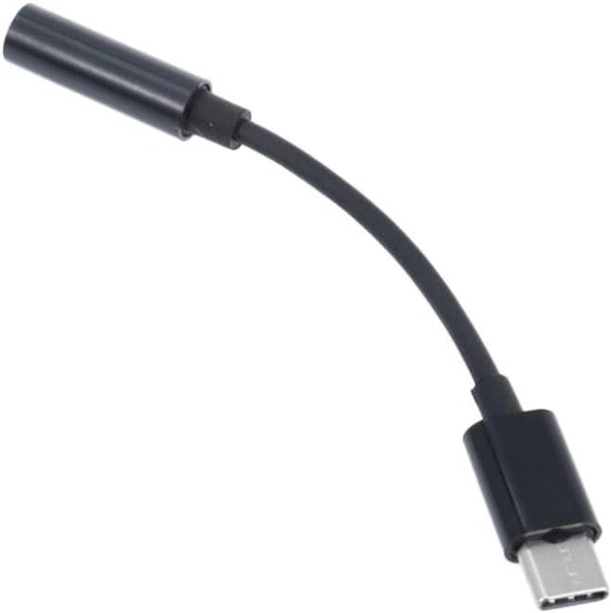Audio Adapter Kabel - Type C naar 3.5mm - Muziek Luisteren - Omkeerbaar Ontwerp - 10 cm - Zwart