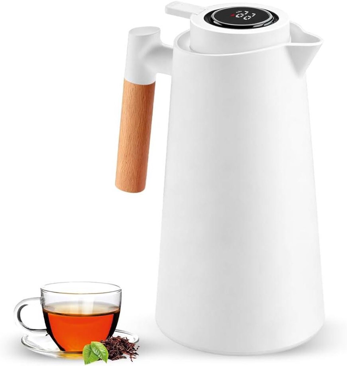 Thermoskan met temperatuurweergave - Isolerende koffiekan Warme drank bewaarder - Dranken warm houden - LED temperatuur display - 1 Liter