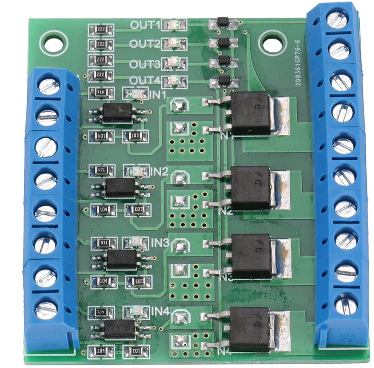 Dailygoody 4 kanaals versterker - mosfet-module - ideaal voor motorsturing - compacte printplaat - driver 3-20 V tot 27 V - 10 A - geschikt vo...