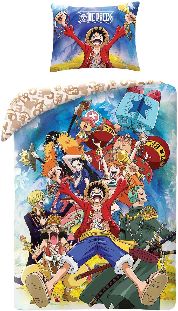 One Piece Dekbedovertrek Adventures 140 x 200 cm polyester