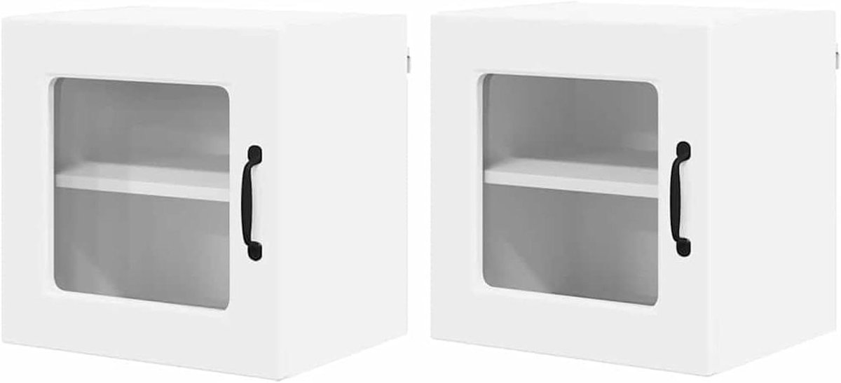 Keukenkast met deur - Wandkast bovenkast - Keuken opruimen - Twee vaste planken - 40 x 31 x 40 cm