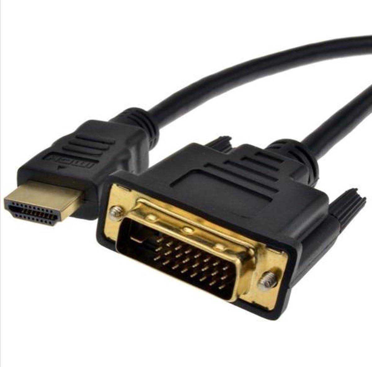 HDMI Kabel - DVI naar HDMI Adapter - Beeld Overzetten - Vergulde Connectoren - 2 meter - Zwart
