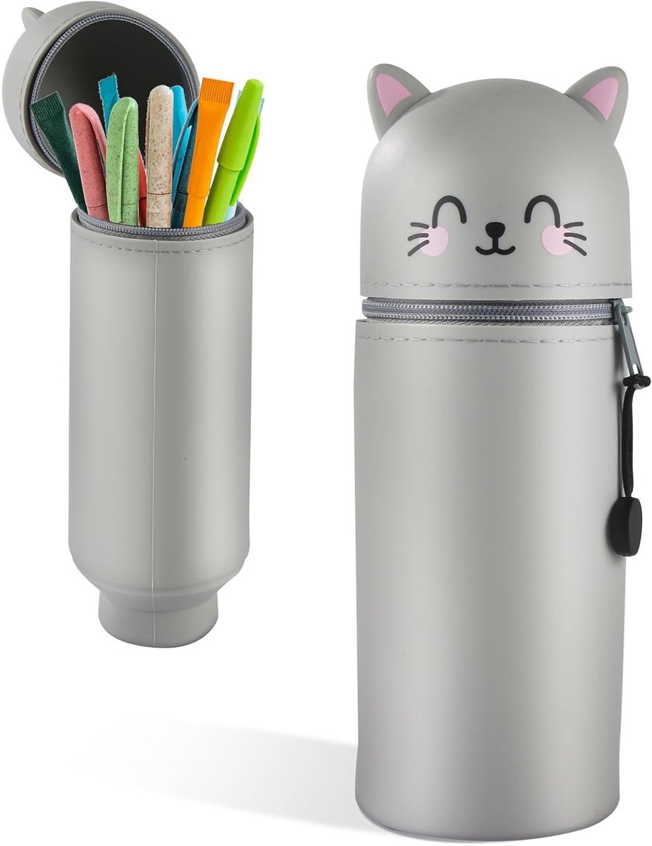 Schattige 2-in-1 Siliconen Hoes met Dierenpatroon voor School, Kantoor en Bescherming