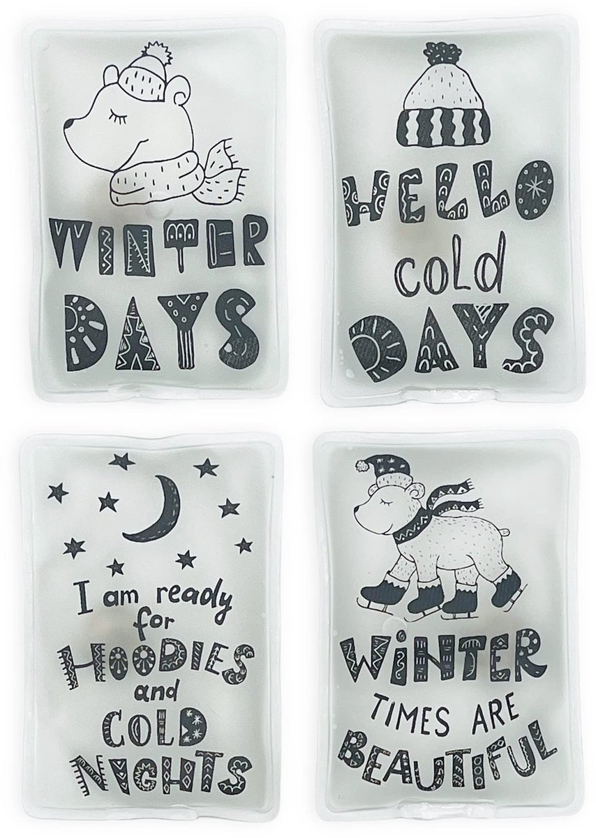 Dailygoody - Handwarmers - Herbruikbare warmtepads - Warmte voor koude dagen - Set van 4 - Functionele warmteknikkussens - Geschikt voor onderweg - Le..