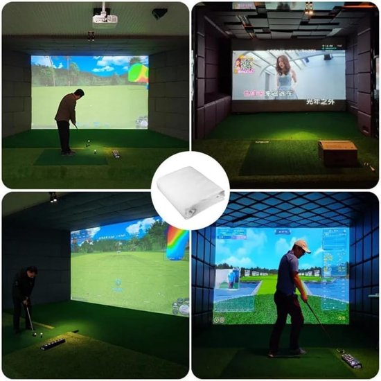 Golfsimulator Scherm - Impactscherm Golf - Golftraining Thuis - Impactbestendig Materiaal - 3 x 1 Meter - Wit — afbeelding 2