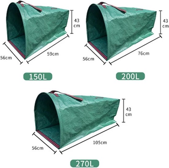 Compostbak Tuin - Bladeren Zakken - Tuinafval Verzamelen - Herbruikbaar en Betrouwbaar - 150L - Groen — afbeelding 5
