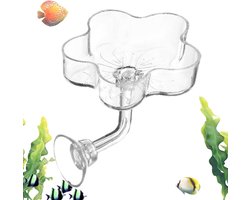 Aquarium Voerbak - Voer Schotel Garnalen - Voeding Regelen - Bladvorm Anti-Scatter - 6x6x4 cm - Doorzichtig